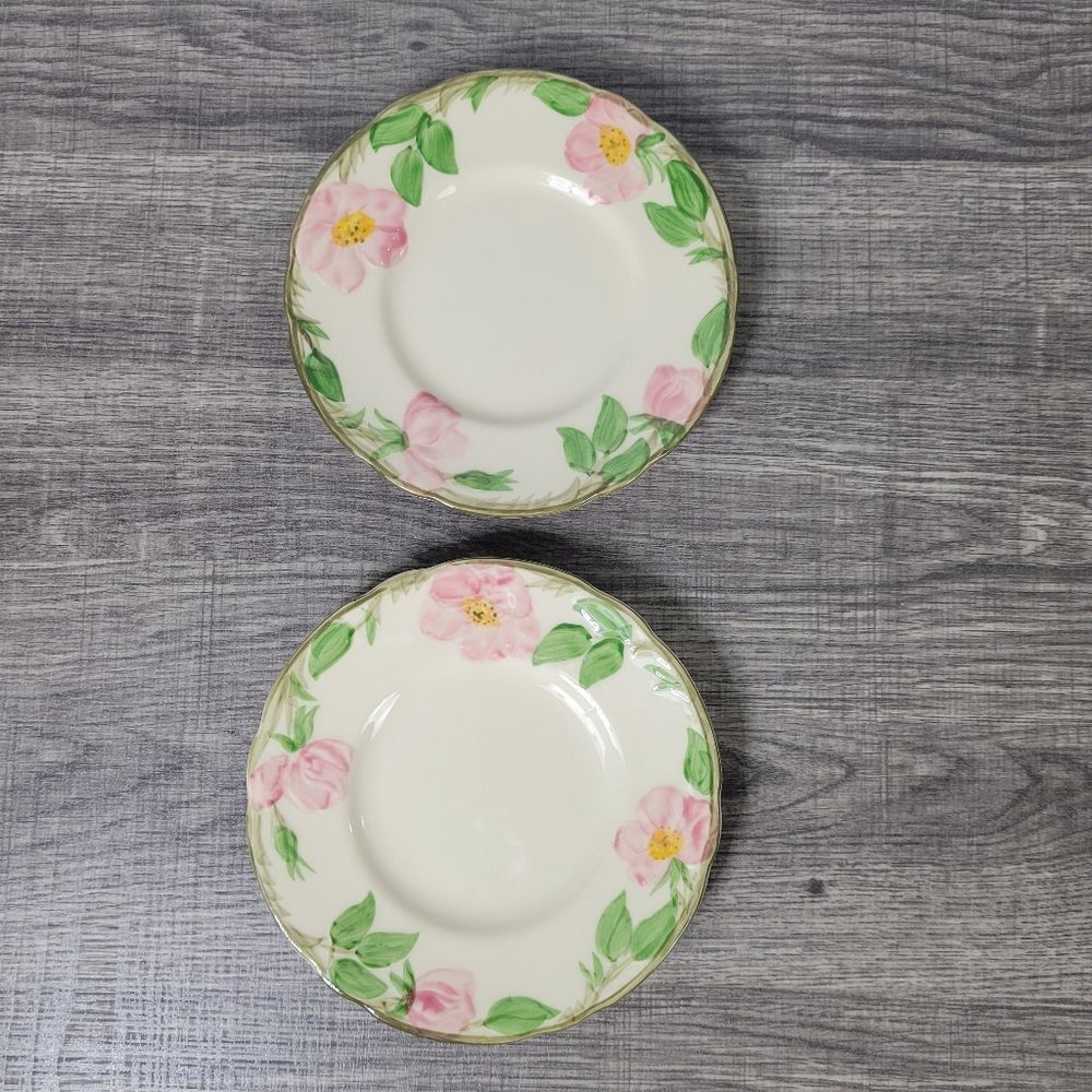 Franciscan Earthenware Desert Rose Ovensafe 7" Appetizer Plate 2-Piece‎ Set
